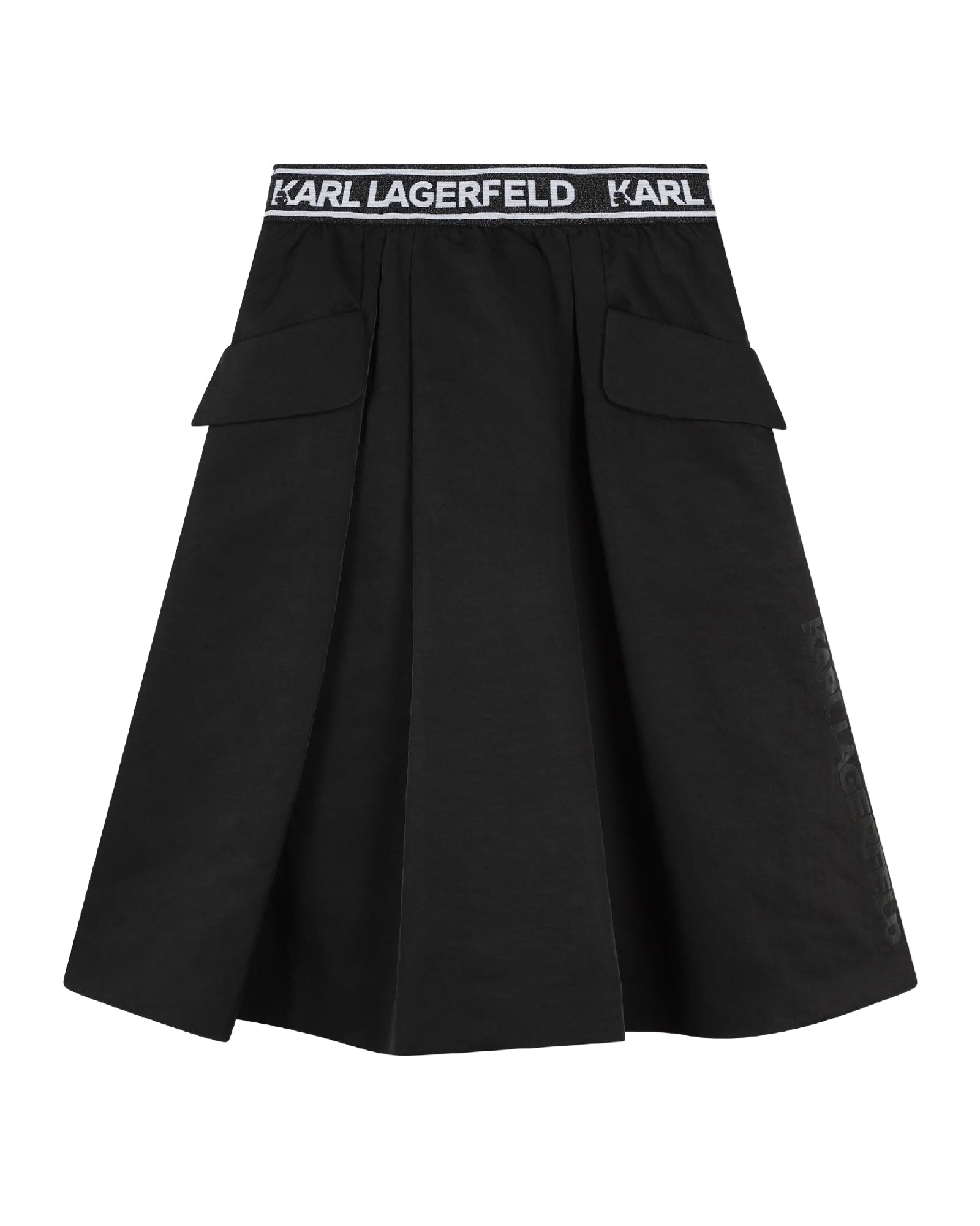 Jupe longueur midi en twill - Black
