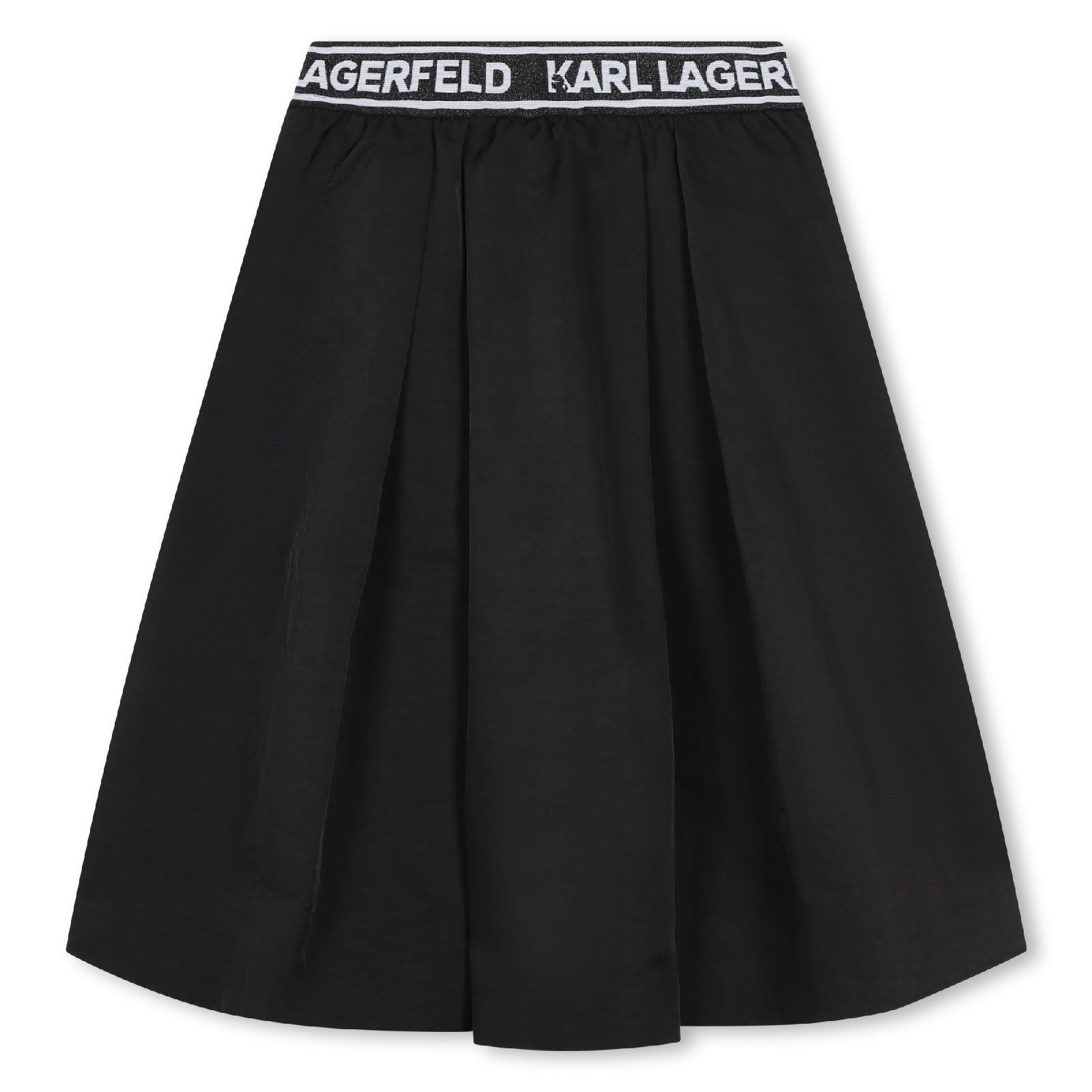 Jupe longueur midi en twill - Black