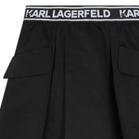 Jupe longueur midi en twill - Black