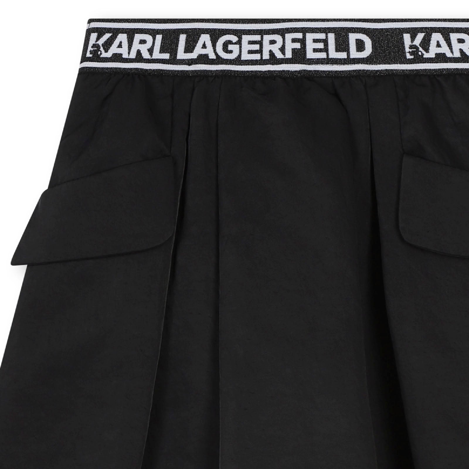 Jupe longueur midi en twill - Black