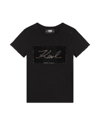 Short-sleeved cotton T-shirt - Black