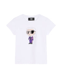T-shirt manches courtes en coton - Blanc Violet