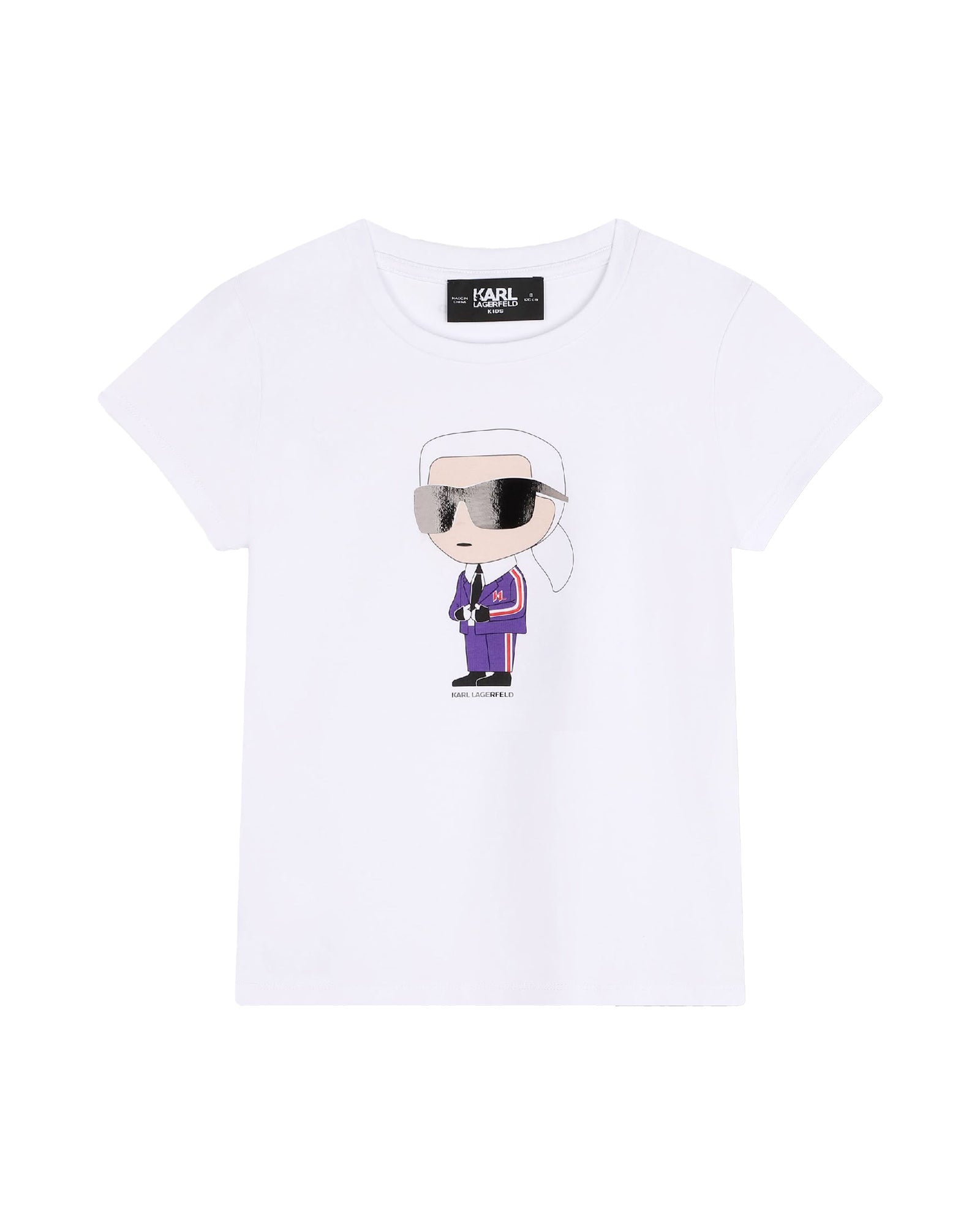 T-shirt manches courtes en coton - Blanc Violet