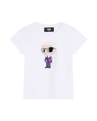 T-shirt manches courtes en coton - Blanc Violet