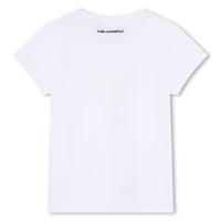 T-shirt manches courtes en coton - Blanc Violet