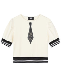 T-shirt with cotton logo - Chalk