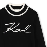 Pull à col légèrelent montant en coton - Black