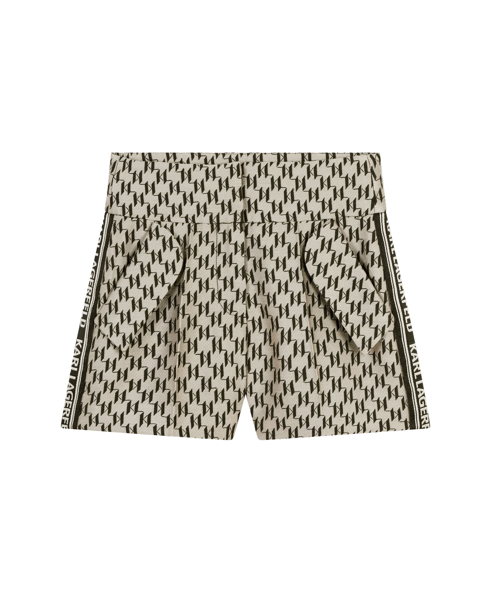 Jacquard shorts – Black and Beige