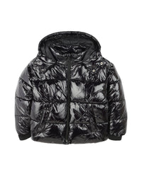 Shiny quilted puffer jacket - Black