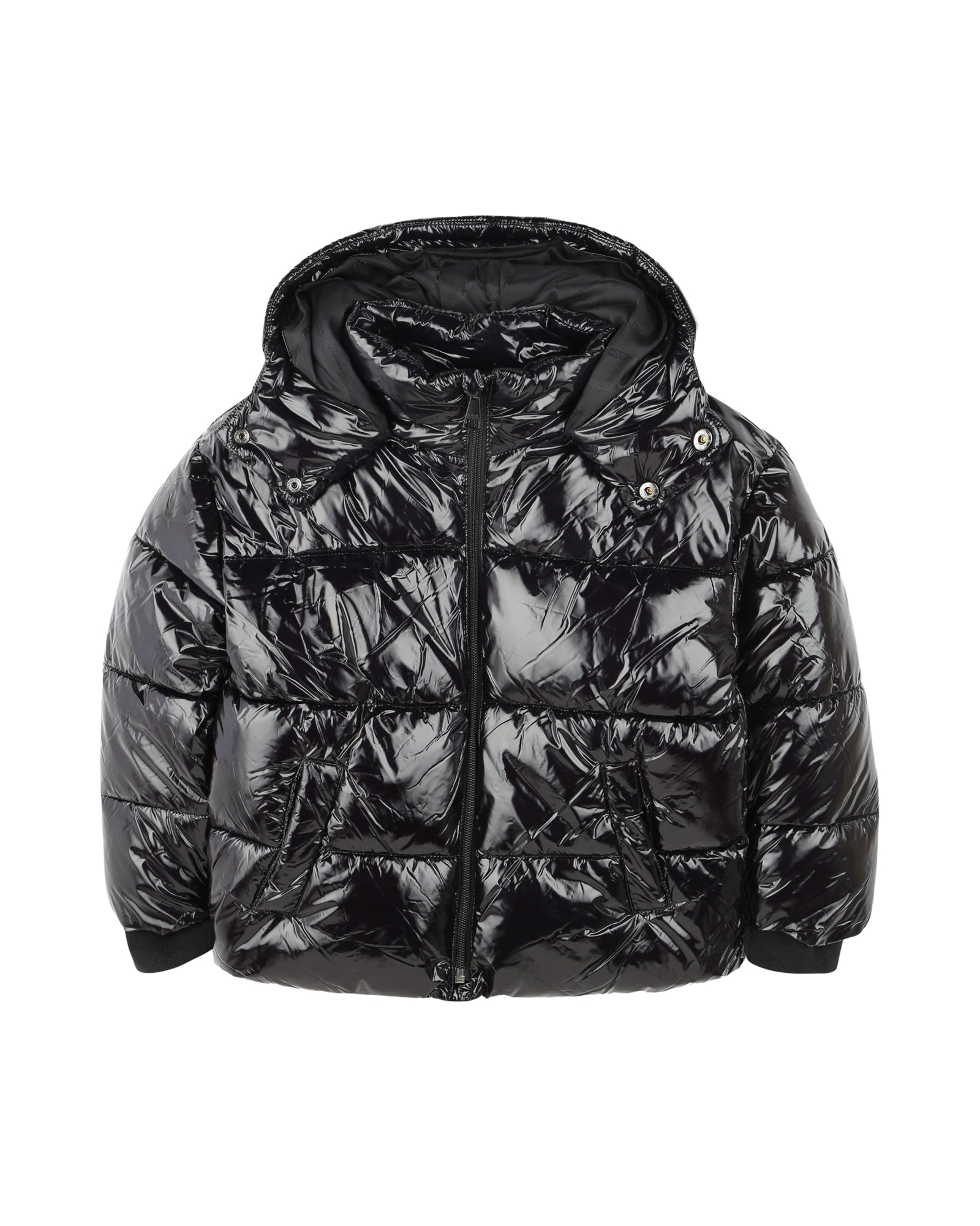 Shiny quilted puffer jacket - Black