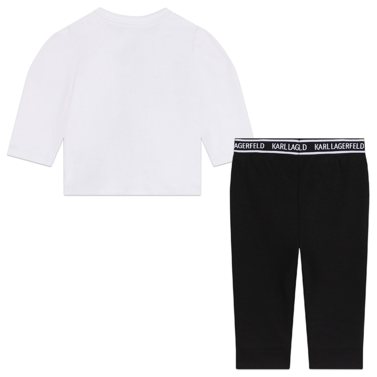 Ensemble t-shirt calecon avec logo en coton - Blanc Noir