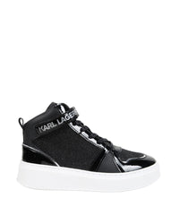 High-top leather trainers - Black