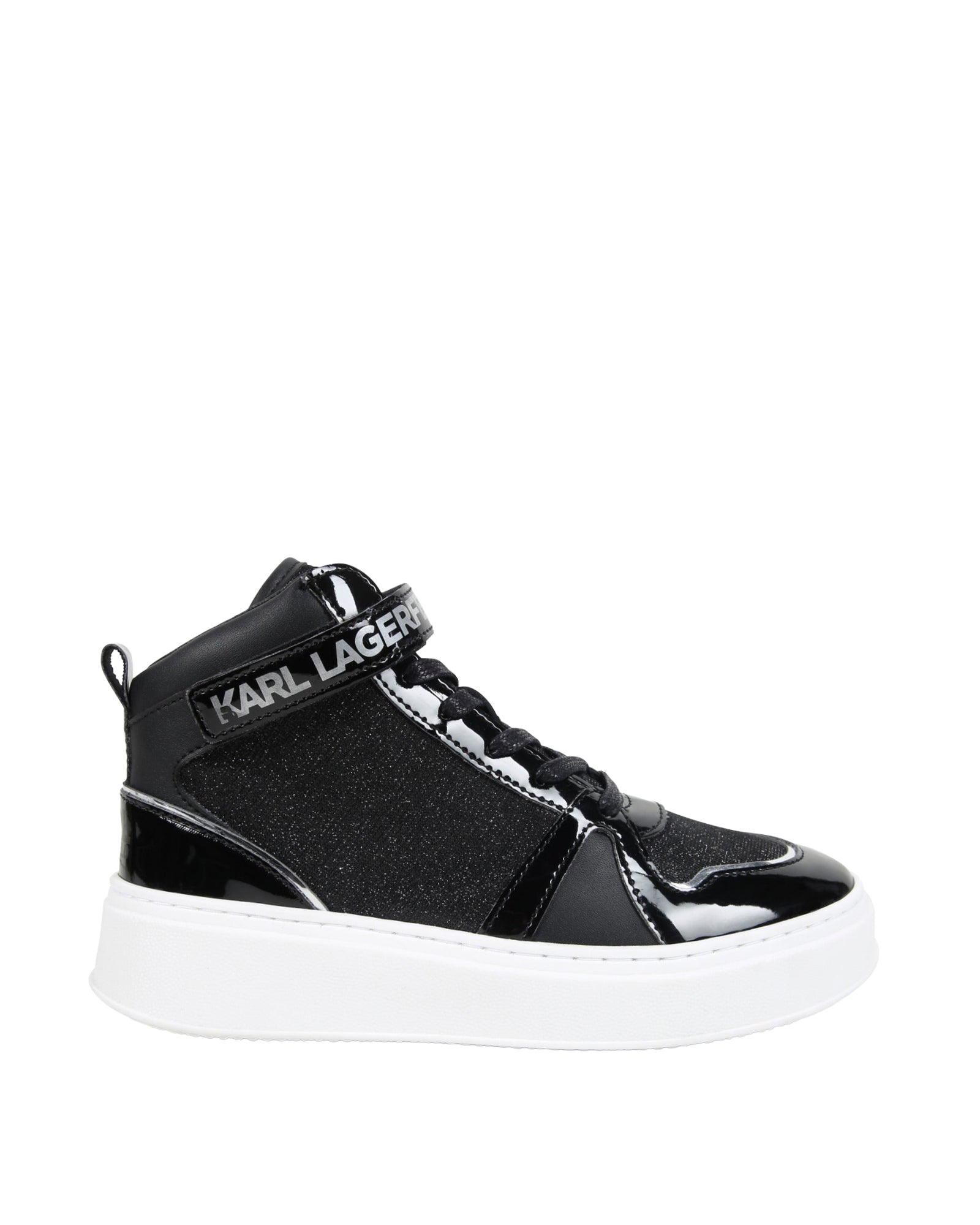 High-top leather trainers - Black
