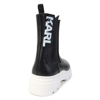 Bottines avec logo en cuir - Black