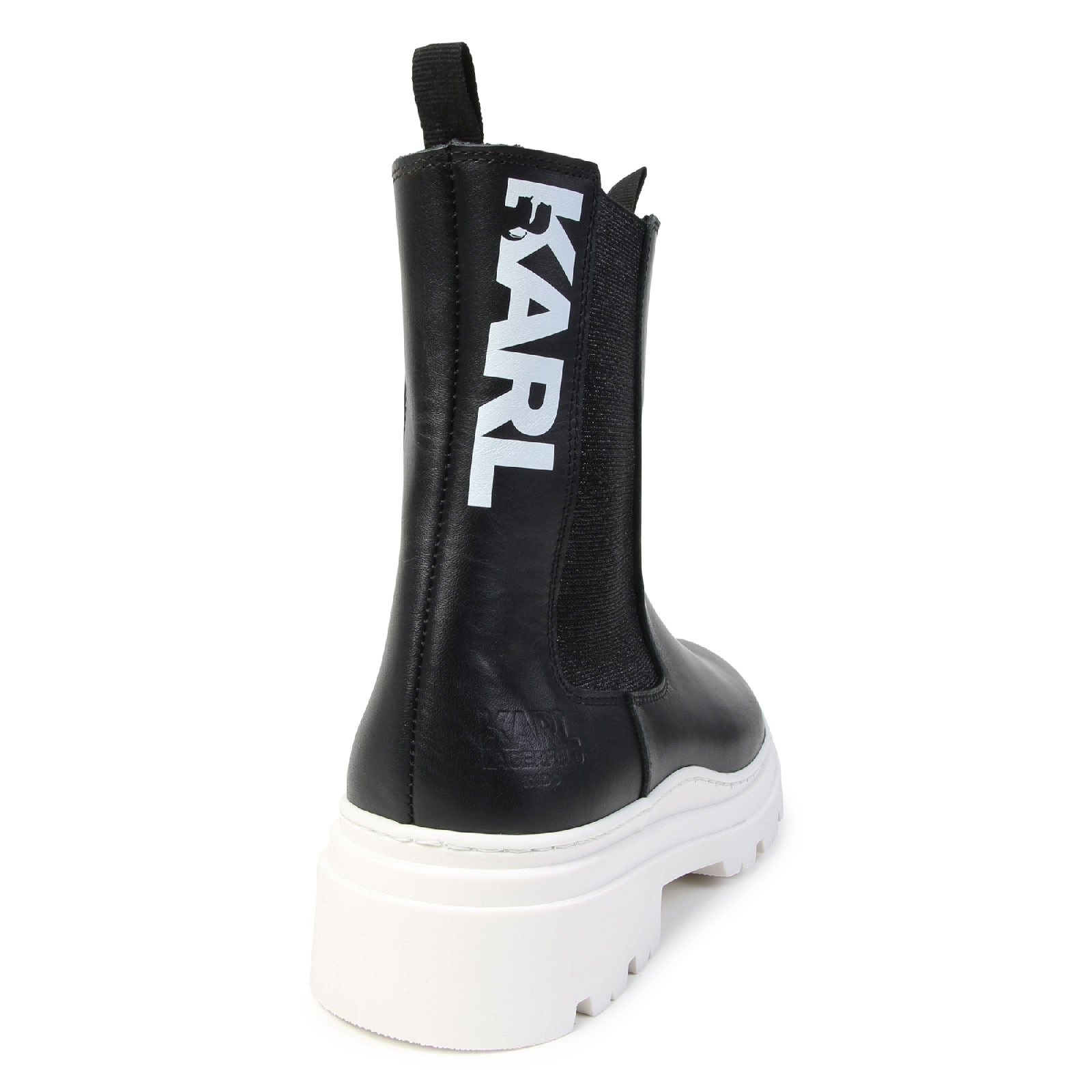 Bottines avec logo en cuir - Black