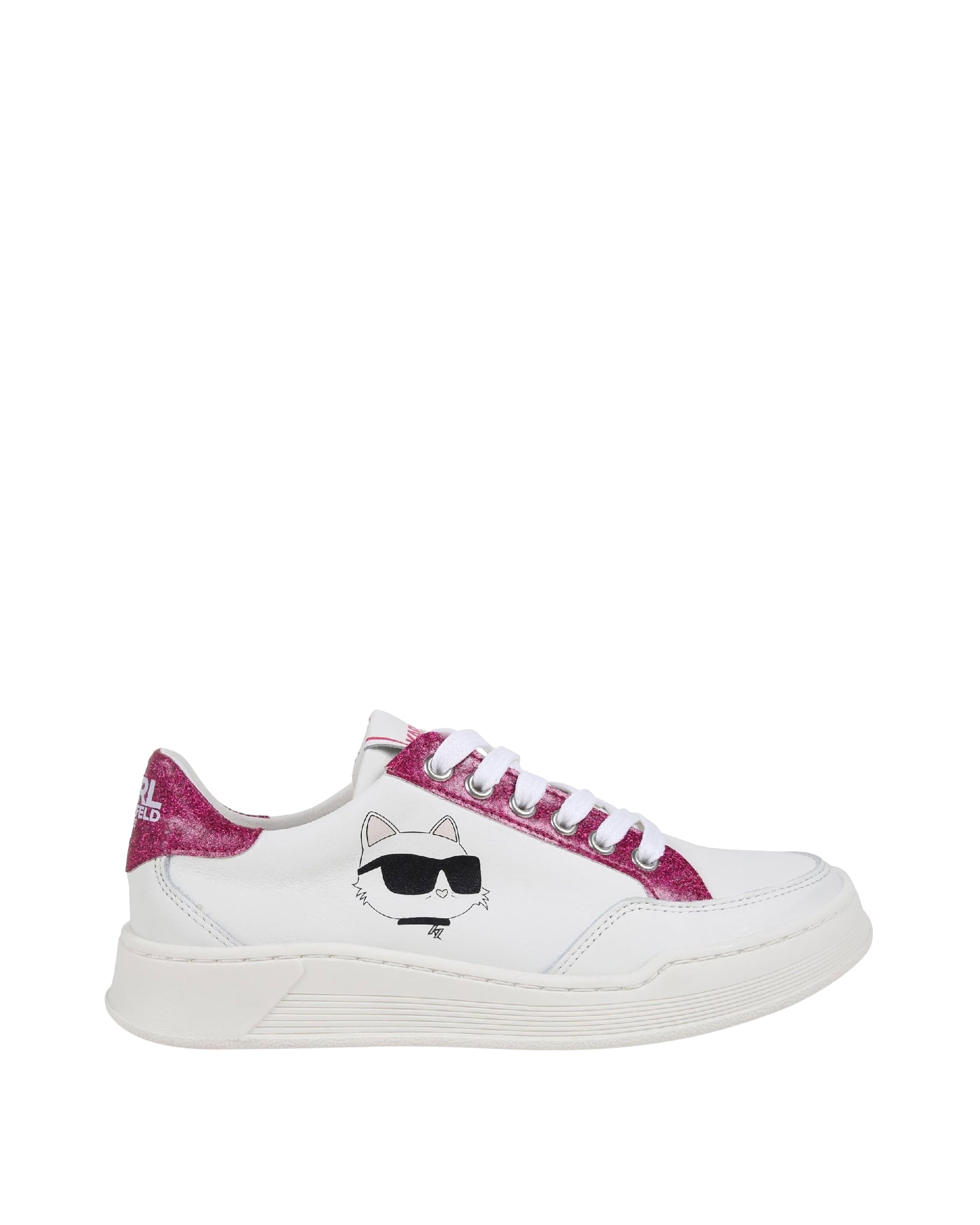 Sneakers avec logo en cuir - Blanc