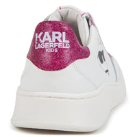 Sneakers avec logo en cuir - Blanc