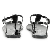 Pearly sandals with logo - Black