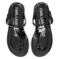 Pearly sandals with logo - Black