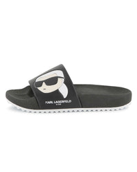 Mules avec logo en relief - Black