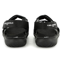 Sandals with elasticated back in leather - Black