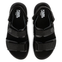 Sandals with elasticated back in leather - Black