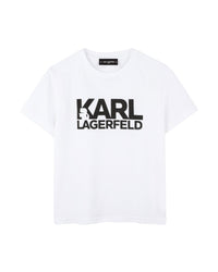 Short-sleeved T-shirt with cotton logo - White