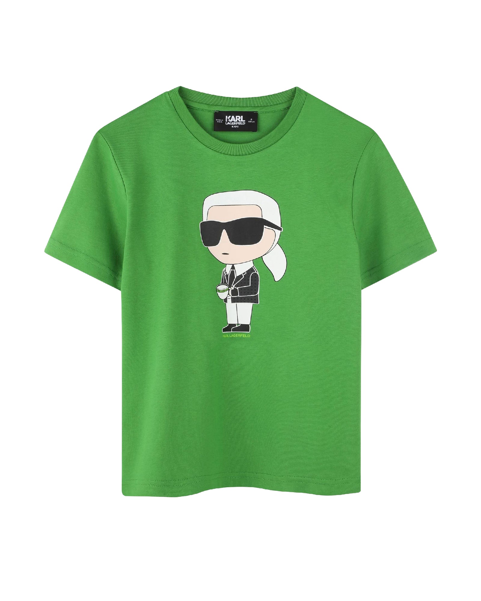 T-shirt manches courtes avec logo en coton - Vert Brousse