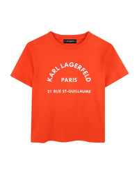T-shirt manches courtes avec logo en coton - Papaye
