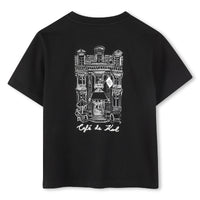Short-sleeved T-shirt with cotton logo - Black