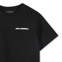 Short-sleeved T-shirt with cotton logo - Black