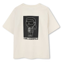 T-shirt manches courtes avec logo en coton - Milk