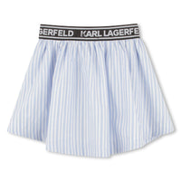 Fancy skirt with cotton logo - White Blue