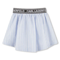 Jupe fantaisie avec logo en coton - Blanc Bleu