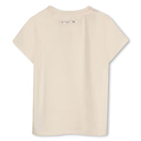 Short-sleeved T-shirt with cotton logo - Chalk