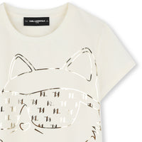 Short-sleeved T-shirt with cotton logo - Chalk