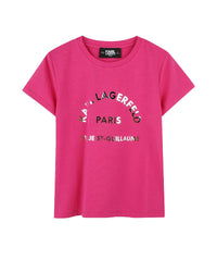 T-shirt manches courtes avec logo en coton - Rose Tagada