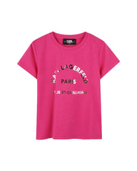 T-shirt manches courtes avec logo en coton - Rose Tagada