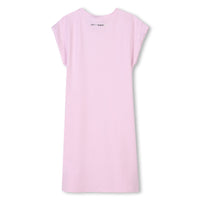 Sleeveless dress with cotton logo - Pomegranate
