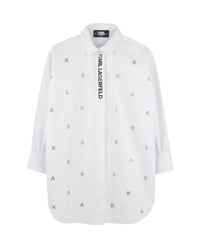 Robe chemisier avec logo en coton - Blanc