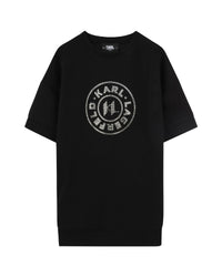 Short-sleeved jersey dress - Black