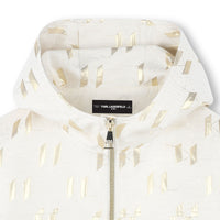 Cardigan à capuche avec logo - Écru Doré