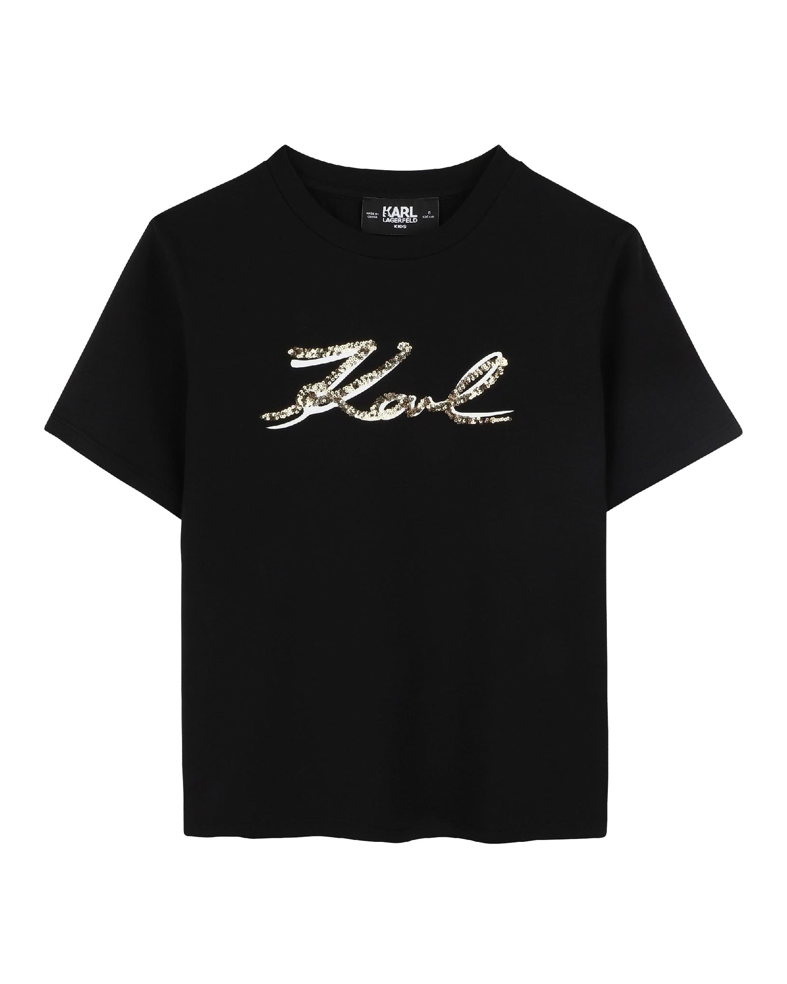 T-shirt manches courtes avec logo en coton - Black