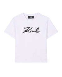 Short-sleeved T-shirt with cotton logo - White