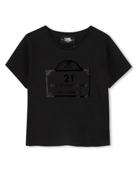 T-shirt manches courtes avec logo en coton - Black