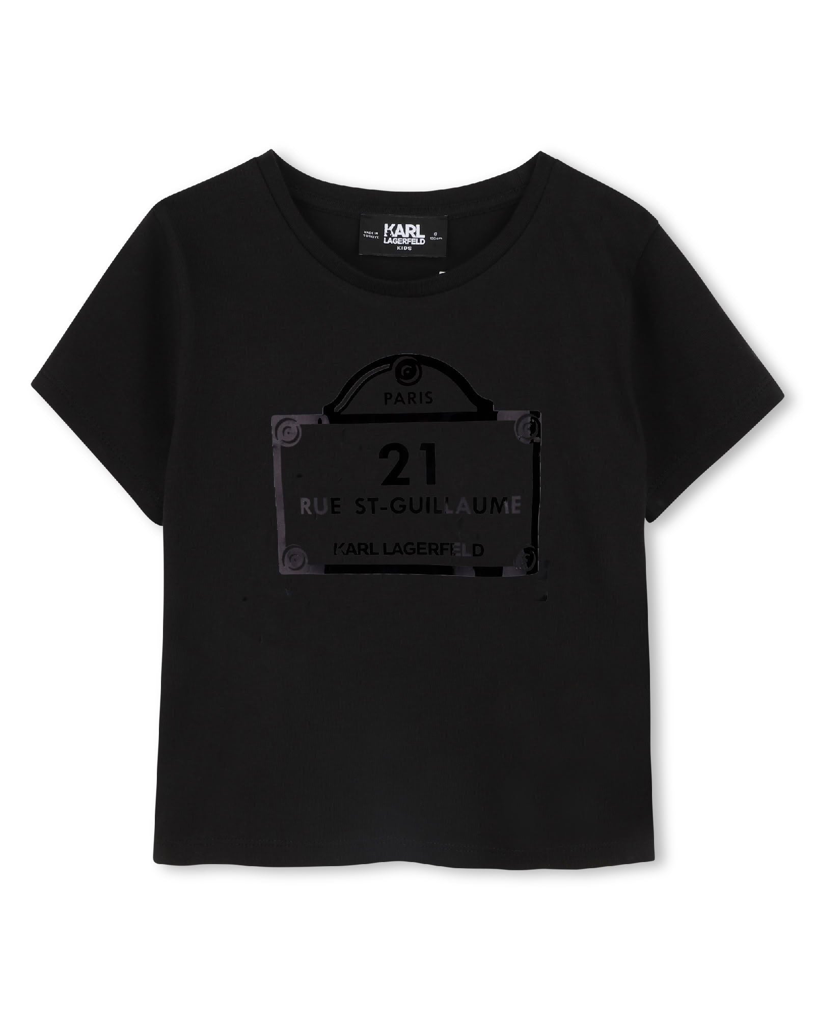 T-shirt manches courtes avec logo en coton - Black