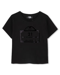 T-shirt manches courtes avec logo en coton - Black