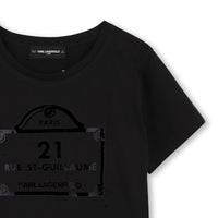 T-shirt manches courtes avec logo en coton - Black