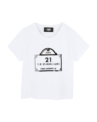 T-shirt manches courtes avec logo en coton - Blanc