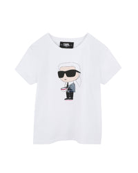 Short-sleeved T-shirt with cotton logo - White